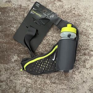 Nike Black Running Bottle Belt with Neon Yellow Accents